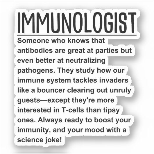 Immunoloog Sticker (Voorkant)