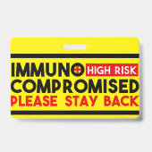 Immuungecompromitteerd Hoge Risico Houd Afstand Wa Badge (Achterkant)