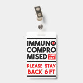 Immuungecompromitteerd Hoog Risico Waarschuwingsba Badge (Achterkant met clip)