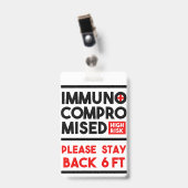 Immuungecompromitteerd Hoog Risico Waarschuwingsba Badge (Voorzijde met clip)