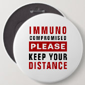 Immuungecompromitteerd Houd Achter U Distance Ronde Button 6,0 Cm (Voorkant /achterkant)