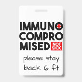 Immuungecompromitteerd Niet Ziek Bewustzijn Badge (Achterkant)
