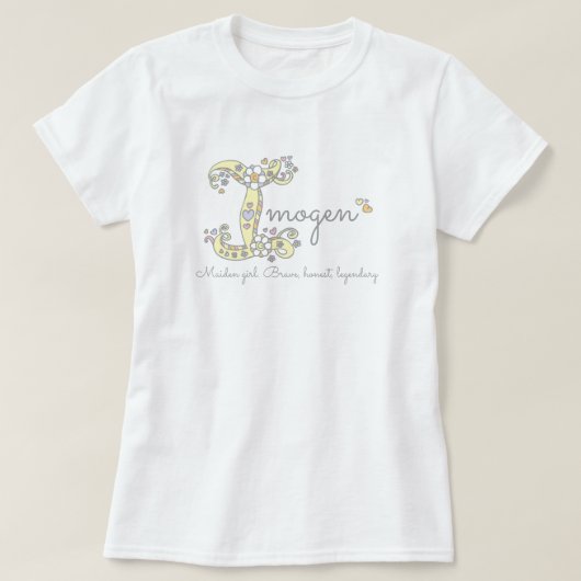 Imogen meisjes Ik noem monogram t-shirt (Design voorkant)