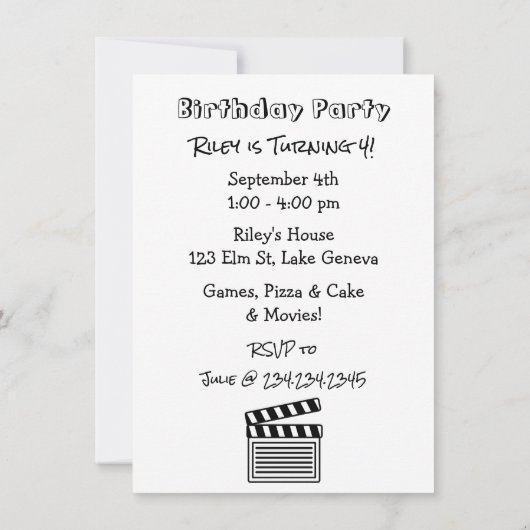 iMovie Time Thema Verjaardagsfeest Kaart (Achterkant)