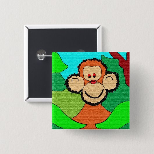 imp chimp vierkante button 5,1 cm (Voorkant /achterkant)