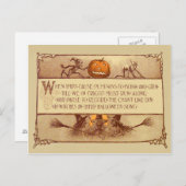 Imp Jack O' Lantern Heks Moon Bat Briefkaart (Voorkant / Achterkant)