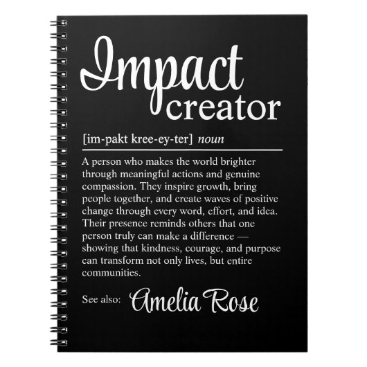 Impact Creator Definition Personalized Gift Notitieboek (Voorkant)