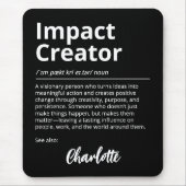 Impact Creator Inspirerende Definitie Zwart Muismat (Voorkant)