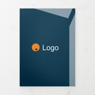 Impacty Blue Corporate Flat Shapes Drieluik Kaart