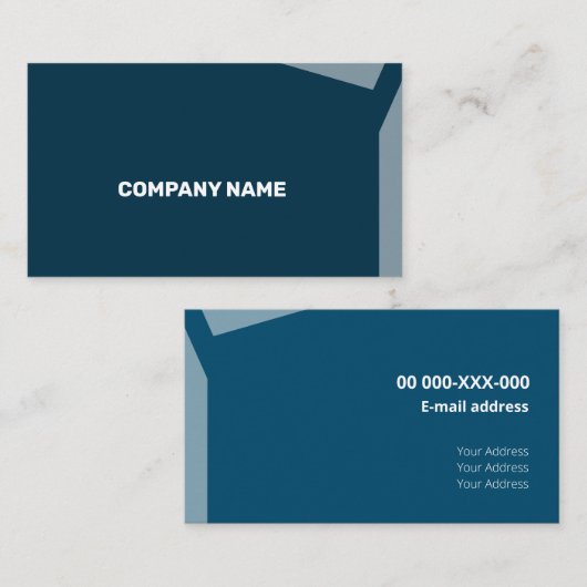 Impacty Blue Corporate Flat Shapes Visitekaartje (Voorkant / Achterkant)