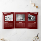 Impacty Bordeaux Corporate Flat Shapes Drieluik Kaart (Binnen)