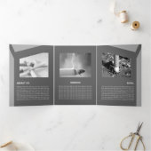 Impacty Grey Corporate Flat Shapes Drieluik Kaart (Binnen)