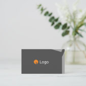 Impacty Grey Corporate Flat Shapes Visitekaartje (Staand voorkant)