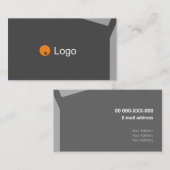 Impacty Grey Corporate Flat Shapes Visitekaartje (Voorkant / Achterkant)