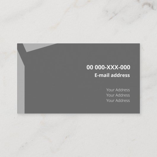 Impacty Grey Corporate Flat Shapes Visitekaartje (Achterkant)