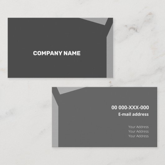 Impacty Grey Corporate Flat Shapes Visitekaartje (Voorkant / Achterkant)