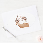 Impala Antelope Dier Wildlife Tekening Schets Ovale Sticker (Envelop)