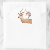 Impala Antelope Dier Wildlife Tekening Schets Ovale Sticker (Tas)