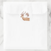 Impala Antelope Dier Wildlife Tekening Schets Ronde Sticker (Tas)