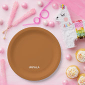 Impala bruine kleur naam papieren bordje (Feest)