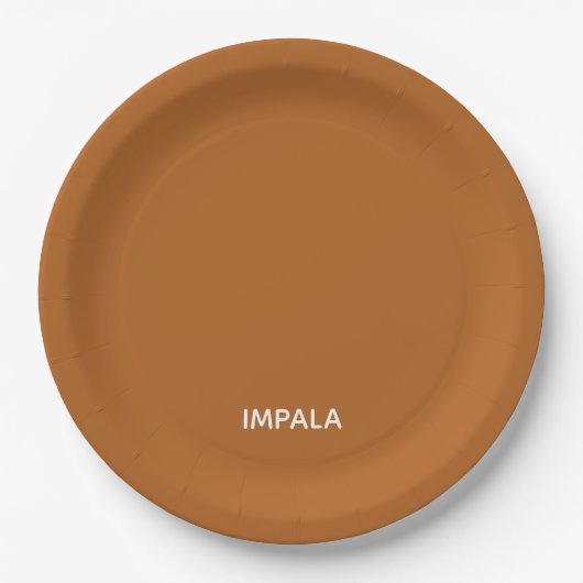 Impala bruine kleur naam papieren bordje (Voorkant)