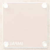 Impala bruine kleurnaam glazen onderzetter (Achterkant)