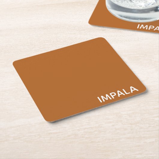 Impala bruine kleurnaam kartonnen onderzetters (Schuin)