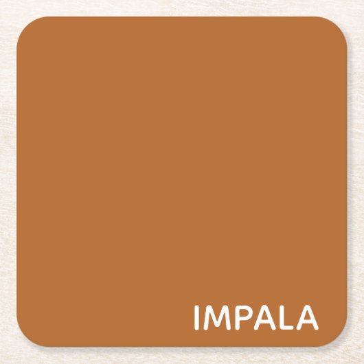 Impala bruine kleurnaam kartonnen onderzetters (Voorkant)