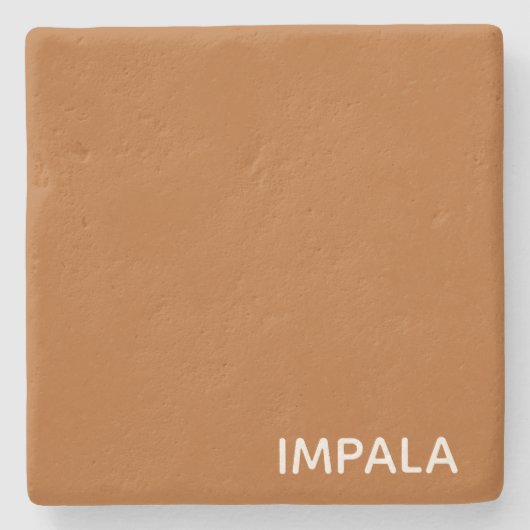 Impala bruine kleurnaam stenen onderzetter (Voorkant)