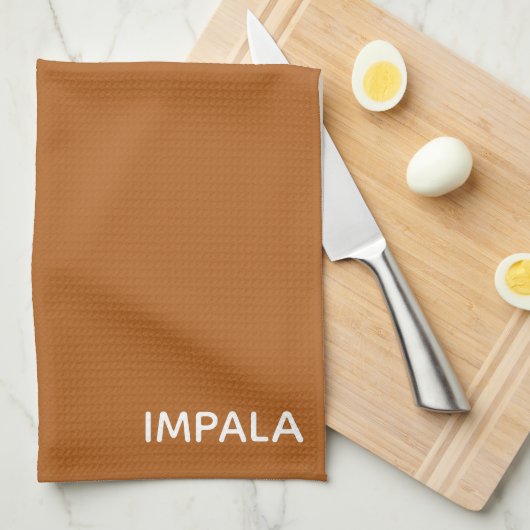 Impala bruine kleurnaam theedoek (Quarter Fold)