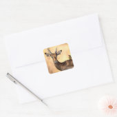 Impala en Oxpecker Bird in Afrika Vierkante Sticker (Envelop)