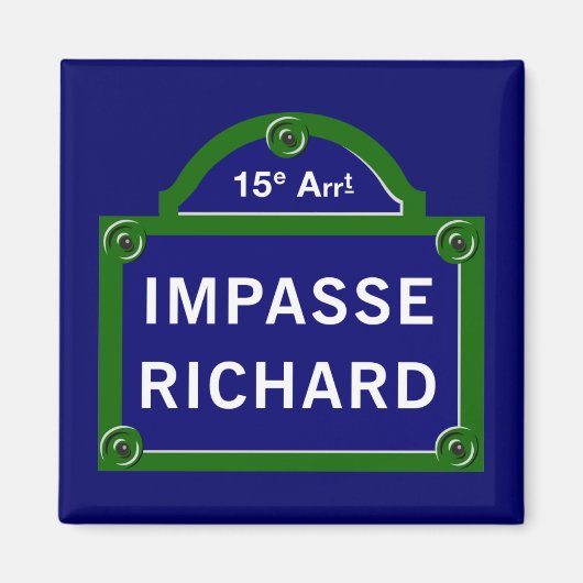 Impasse Richard, Parijs Straatnaambord Magneet (Voorkant)
