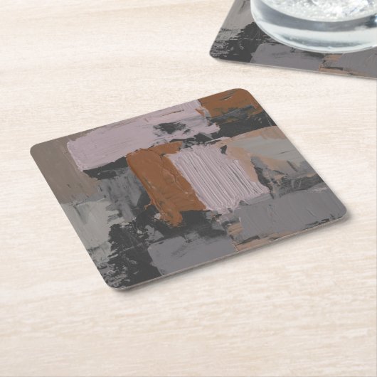 Impasto Abstract I Kartonnen Onderzetters (Schuin)