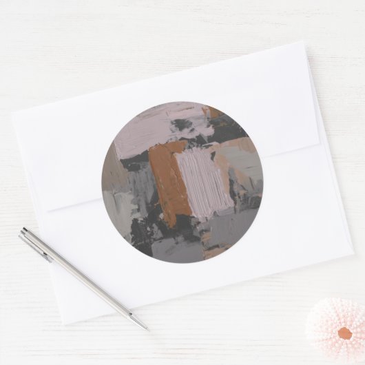 Impasto Abstract I Ronde Sticker (Envelop)