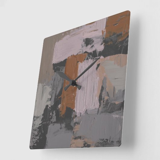 Impasto Abstract I Vierkante Klok (Hoek)