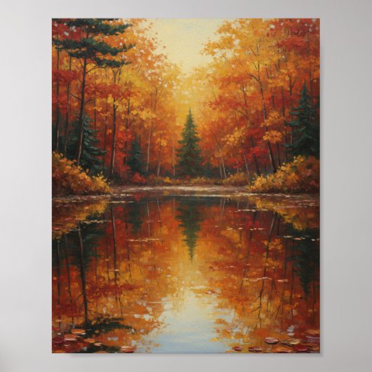 Impasto Bos Landschap Poster (Voorkant)
