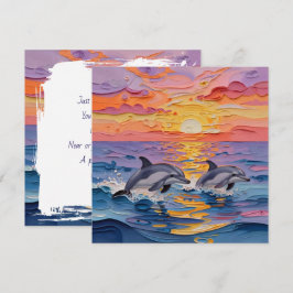 Impasto Dolfijnen en Oceaan golven | Ik denk aan j Kaart