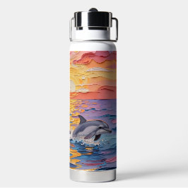 Impasto Dolfijnen en Oceaan golven Waterfles