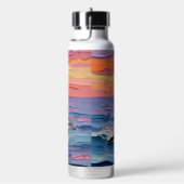 Impasto Dolfijnen en Oceaan golven Waterfles (Rechts)