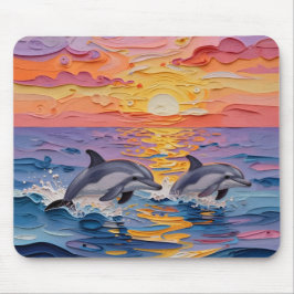 Impasto Dolfijnen en Oceaangolven Muismat
