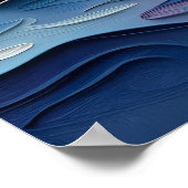 Impasto Dolfijnen en Oceaangolven Poster (Hoek)