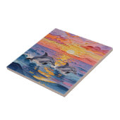 Impasto Dolfijnen en Oceaangolven Tegeltje (Zijkant)