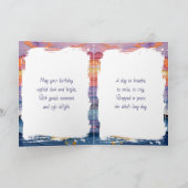 Impasto Dolphins and Ocean Waves | Happy Birthday Kaart (Binnen)