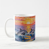 Impasto Dolphins and Ocean Waves   Koffiemok (Links)