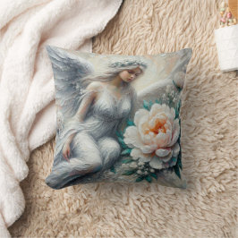 Impasto Faux Relief Angel Art Sierkussen