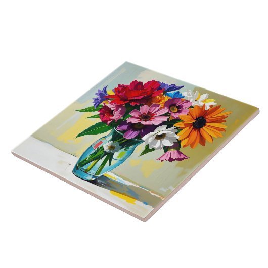Impasto Floral Art Tegeltje (Zijkant)