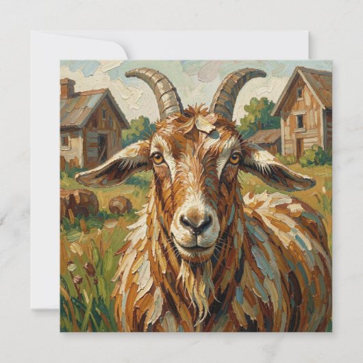 Impasto Geit op een Boerderij Kunst (Voorkant)