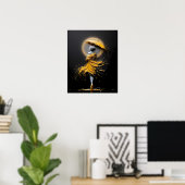 Impasto Gele Paraplu Silhouet Poster (Thuiskantoor)