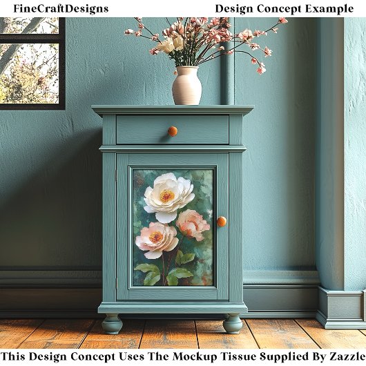 Impasto getextureerde pioenroos stijl bloeit DV4B Tissuepapier