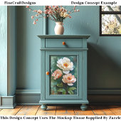 Impasto getextureerde pioenroos stijl bloeit DV4R  Tissuepapier